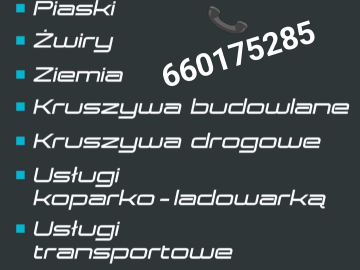 Piasek kruszywa Rzeszów Tyczyn tel 660175285
